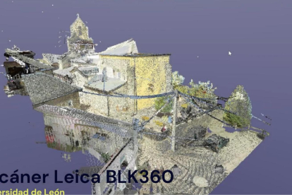 Levantamiento en 3D de la iglesia de Santa Marina de Torre tras su escaneo. DL
