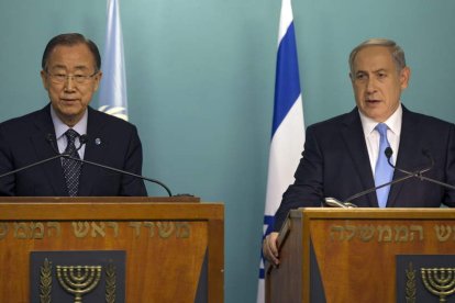 Ban Ki-moon y Benjamín Netanyahu.