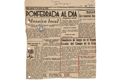 Simulacro de incendio en el colegio Campo de la Cruz. Año 1964. ARCHIVO HISTÓRICO DE PONFERRADA-REDES SOCIALES DE LA BIBLIOTECA MUNICIPAL