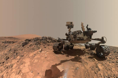 La nave Curiosity sobre la superficie de Marte. NASA