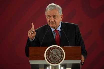 Andrés Manuel López Obrador, presidente de México en una conferencia de prensa.