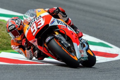 Marc Marquez durante los entrenamientos del Gran Premio de Italia de MotoGO en Mugello, este sábado