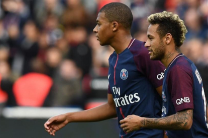 Mbappé y Neymar, en el Parque de los Príncipes, septiembre del 2017