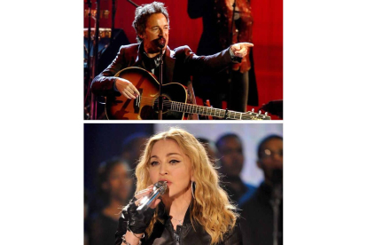 Bruce Springsteen abre hoy en Sevilla un verano plagado de grandes conciertos. Debajo, Madonna, que actuará en Barcelona.