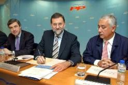 Rajoy durante la reunión del Comité Ejecutivo Nacional del PP celebrada ayer