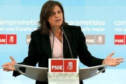 María Antonia Trujillo, durante su intervención en el PSOE de Valladolid