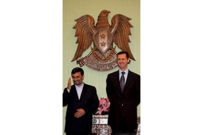 Ahmadineyad y su homólogo sirio, Bachar al Asad.