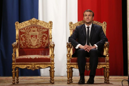 Macron durante los actos de su toma de posesión en París.