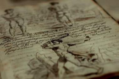 Detalle del tratado de Leonardo, de la Biblioteca Vaticana.