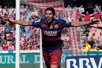 Luis Suárez, autor de los tres goles que han dado el título de Liga al Barcelona.