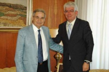 Eduardo Romero y José Ángel Hermida, ayer.