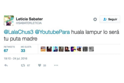 El tweet indonesio de Leticia Sabater