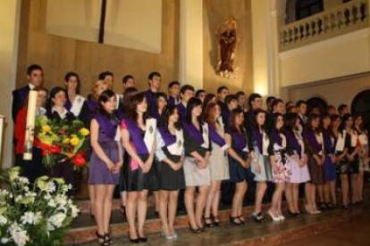 Los alumnos de segundo de bachiller del Colegio de La Asunción durante su graduación