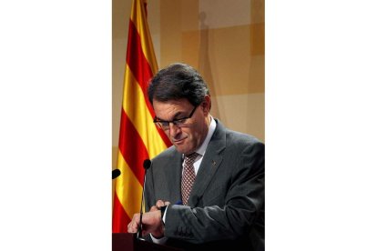 Mas, durante la rueda de prensa que ofreció ayer.