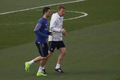 Ronaldo se ha ejercitado este viernes en Valdebebas junto al preparador físico.