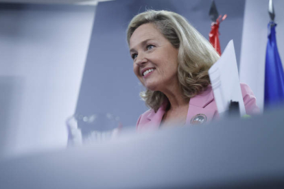 La vicepresidenta primera, Nadia Calviño. JUAN CARLOS HIDALGO