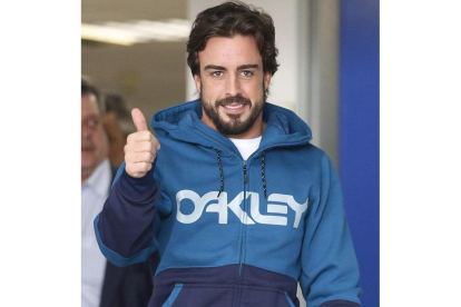 Fernando Alonso, el día que dejó el hospital.