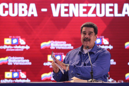 Maduro, en una rueda de prensa