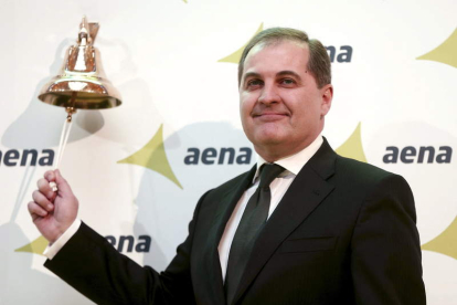 Jose Miguel Vargas, presidente de Aena, en la salida a bolsa del gestor aeroportuario. CHEMA MOYA