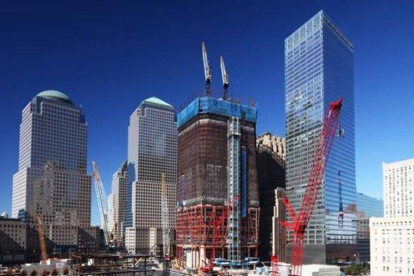 Construcción del edificio One World Trade Center, en la zona cero.
