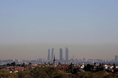 Madrid, bajo la nube de contaminación.