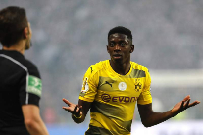 Dembélé, con la camiseta del Borussia Dortmund, aún su actual equipo. FELIPE TRUEBA