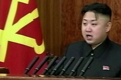Kim Jong-un, durante su alocución televisiva, el martes.
