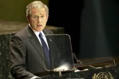 El presidente Bush, durante su discurso ante la Asamblea General