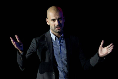 Guardiola, durante la conferencia