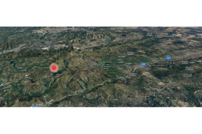 Localización del accidente en los montes de León. DL