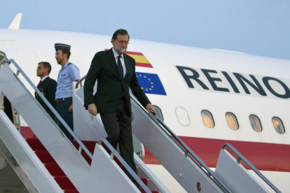 Llegada del presidente del Gobierno, Mariano Rajoy, a Washington para entrevistarse este martes en la Casa Blanca con el presidente de Estados Unidos, Donald Trump