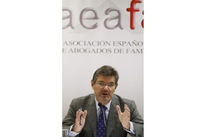 El ministro Rafael Catalá, en la intervención de la Aeafa. MARISCAL