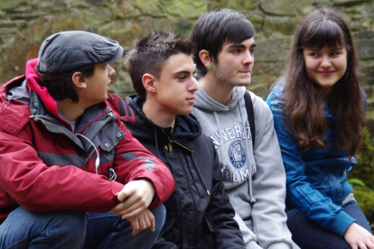 Marcos Macías, Diego Martínez, José Manuel Martínez y Alicia Merayo, en la Herrería.