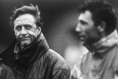 Johan Cruyff y Hristo Stoichkov, en 1990.