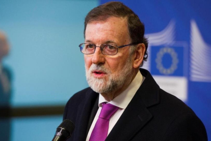 Mariano Rajoy, antes de la conferencia sobre el Sahel.