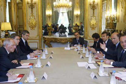 Imagen de la reunión de ministros europeos de ayer.