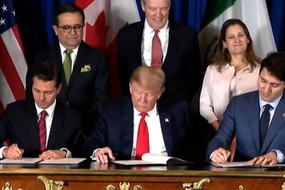 Peña Nieto, Trump y Trudeau reafirman el acuerdo