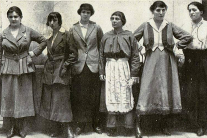 Imagen de mujeres conocidas como ‘las alegres francesas’ en 1914.