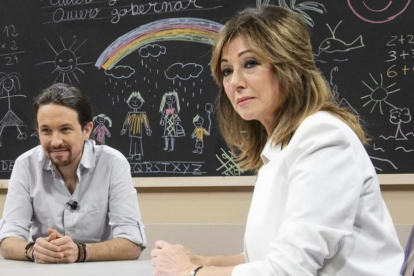 Pablo Iglesias con Ana Rosa Quintana, en el programa de Tele 5 '26 J: quiero gobernar'
