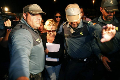 Maite Zaldívar, ex mujer del exalcalde de Marbella Julián Muñoz, a su llegada a la prisión de Alhaurín de la Torre (Málaga), donde ha ingresado para acatar el cumplimiento de la pena de dos años y medio de cárcel impuesta por la Audiencia Provincial de Má