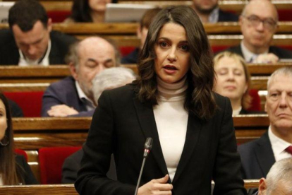 Ines Arrimadas, líder de Ciudadanos en Catalunya, este miércoles en el Parlament.
