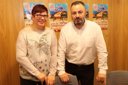 Amparo Valtuille y Eduardo Morán, en la presentación de la Feria del Caballo. L. DE LA MATA