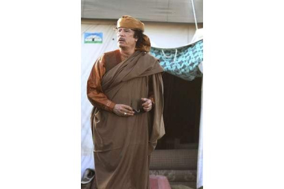 Imagen de archivo del líder Muamar el Gadafi.