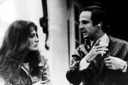 Jacqueline Bisset y François Truffaut, durante el rodaje de «La noche americana»