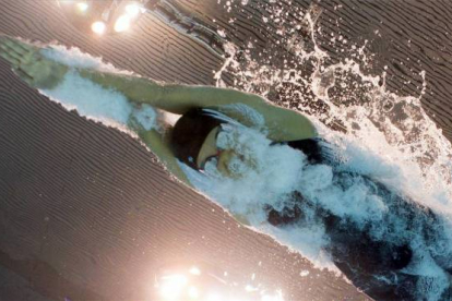 Una cámara acuática retrata a Mireia Belmonte durante la competición de los 200 metros mariposa. Logró la cuarta posición y pasar a las samifinales