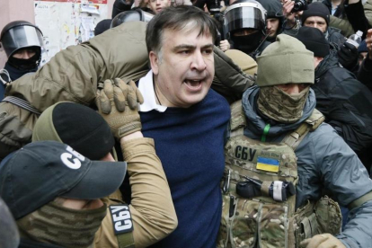 Momento del arresto de Saakashvili.