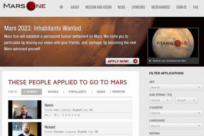 Los candidatos pueden mandar sus solicitudes desde la web de 'Mars One'.
