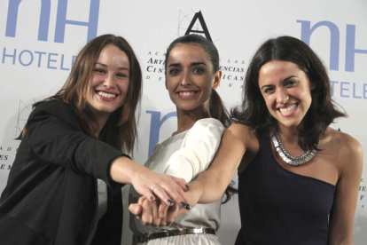 Aida Folch, Inma Cuesta y Macarena García, actrices de las películas ‘El artista y la modelo’, ‘Grupo 7’ y ‘Blancanieves’, respectivamente.