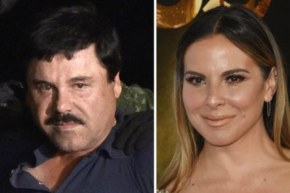 "El Chapo" Guzmán el pasado día 8 tras su captura y la actriz Kate del Castillo durante el festival AFI en 2015 en Hollywood.