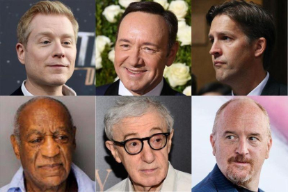 Fotos de famosos vistos en escándalos sexuales.